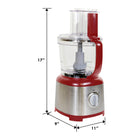 Kenmore 11-Cup Food Processor and Vegetable Chopper - 500W - Red-Premium stainless steel S-blade