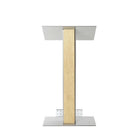 Urbann Y5 Lectern With Wheels - Natural Wood - Aluminum Grey-Light grey and natural wood, aluminum and Russian plywood