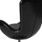 Chaise d’appoint salon-réception de série Œuf en cuir noir (CH-162430-BK-LEA-GG)-Taille de l'oreiller: 12 à 13 larg. x 8 à 10 haut. x 2 d'épaisseur (po)