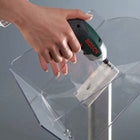 SECO Decorative Brochure Stand, Landscape-Clear polycarbonate and satin anodized aluminum give a contemporary look and feel