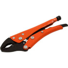 Grip-on 5" Locking Pliers, 1-1/8" Jaw Opening, Curved Jaws With Wire Cutter-Jaw opening (inches): 1-1/8"