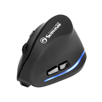 Marvo M703W Wireless 2.4Ghz, 2400DPI with Rechargeable Battery, Blue LED light, Right-Handed Ergonomic Gaming Mouse-High-profile design with optimum palm support