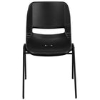 Flash Furniture – Chaise ergonomique Hercules, empilable, cadre noir, siège de 14 po, noir-Chaise empilable multi-usages