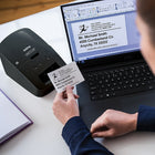 Brother QL-600 Desktop Label Printer-Includes DK-2205 26.2' long roll of 2.4” wide Continuous Length Black on White Paper Tape and USB cable