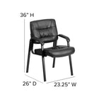 Flash Furniture – Fauteuil de bureau d’appoint en cuir à mi-dossier, accoudoirs fixes, noir-Le siège en cascade réduit la tension des jambes