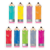 Creative Teaching Press 6" Designer Cut-Outs, Pencils, 324 Pack-Designer Cut-Out Classroom Decorations