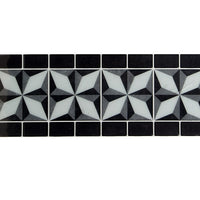 CTG Brands – Carreaux muraux autocollants à bordure motif étoile, 9,8 po x 12,4 po, gris/noir, paq./6-Ensemble: livré dans une boîte de 12 feuillets de carreaux muraux de bordure de qualité supérieure, adaptés aux surfaces lisses et propres