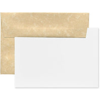JAM Paper Recycled Parchment Stationery Set, 25 Cards and 25 A6 Envelopes, Brown, 100 Pack (304624551g)-Brown
