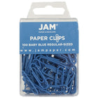 JAM Paper Coloured Standard Paper Clips, Small, Baby Blue Paperclips, 6 Packs of 100, 600 Total (221819033g)-Length: 1 1/8"