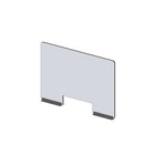 Mark Maker Modular Sneeze Guard Front - 30" W x 23.5" H panel 1/4" Clear Acrylic -2 8" aluminum bottom rails - with 4"x12" pass-Attach modular panel sides to extend the length of your divider using Plastic Living Hinges (Flex Hinges).