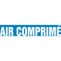 Self-Stick Vinyl Pipe Markers, Air Comprime, SAY919, 5 Pack-Colour - White on Blue