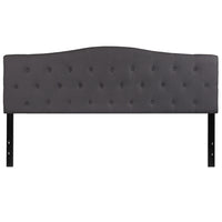 Flash Furniture Cambridge Tufted Upholstered King Size Headboard - Dark Grey Fabric-Contemporary Style