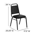 Flash Furniture HERCULES Series Trapezoidal Back Stacking Banquet Chair - Black-1.5'' Thick Seat Cushion