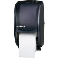San Jamar Duett Toilet Paper Roll Dispenser, Black-Compact and attractive bath tissue dispenser