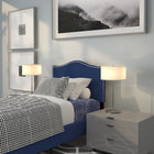 Flash Furniture Lexington Upholstered Twin Size Headboard with Accent Nail Trim - Navy Fabric-Headboard Size: 39.25''W x 2''D x 23''H
