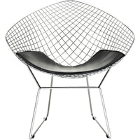 Nicer Furniture Bertoia Style Diamond Wire Chair - Black PU Cushion-A versatile chair that can be used in any setting