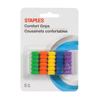 Staples Comfort Pencil Grips – Assorted Colours – 5 Pack-Simply slide on pencil or pen for all-day writing comfort
