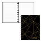 Blueline MiracleBind Gold Collection Notebook – 11" x 9-1/16" – Black – 58 Sheets-Grey ruling with margin