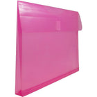 JAM Paper Plastic Envelopes with Hook & Loop Fastener, 1 Expansion, Letter Booklet, Fuchsia Pink Poly, 12 Pack (218V1fu)-Letter Size
