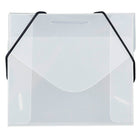 JAM Paper Plastic CD Case Portfolio with Elastic Closure, 5 x 5.63 x.38, Clear, 5 Pack (2503 001g)-Clear