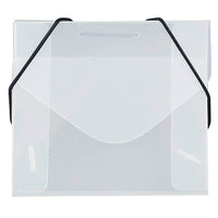 JAM Paper Plastic CD Case Portfolio with Elastic Closure, 5 x 5.63 x.38, Clear, 5 Pack (2503 001g)-Clear
