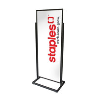 Futech BH-56F Floor Sign Holder - 60" H x 24" W x 15" D - Matte Black-Frame size: 22" W x 56" H