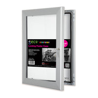 Seco Lockable Indoor/Outdoor Poster Frame Case - 11" x 14" - Silver-Poster Frame