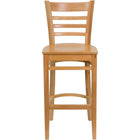 Flash Furniture HERCULES Series Ladder Back Natural Wood Restaurant Barstool-Wood Barstool