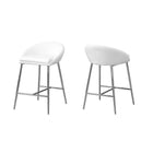 Monarch Specialties 2296 Barstool - White/Chrome Base/Counter Height - 2 Pack-Set of 2 counter height bar stools