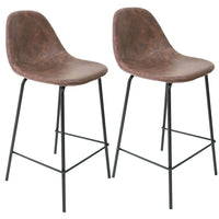Cathay Importers Vintage Faux Leather Counterstool, Brown, 2 Pack-Counter Stool