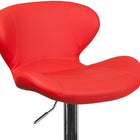 Flash Furniture Contemporary Vinyl Adjustable Height Barstool with Curved Back & Chrome Base - Red-CA117 Fire Retardant Foam
