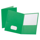 Oxford 2 Pocket Portfolio - Green-Personalize your folder using the die-cut business card holder