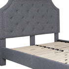 Flash Furniture Brighton Full Size Tufted Upholstered Platform Bed - Light Grey Fabric-Light Grey Fabric Upholstery