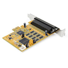 StarTech 8-Port PCI Express RS232 Serial Adapter Card - PCIe RS232 Serial Card - Windows & Linux-OPTIONAL CONFIGURABLE POWER: Multiport serial card provides 12v/5v, or none on pin 9 with up to 3A total shared, 18"/48cm DB62 to 8x DB9 breakout cable incl, Hex nuts incl for opt screwith nut DB9 interface