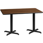 Flash Furniture – Table en stratifié noyer de 30 x 60 po avec 2 bases de 22 x 22 po (XUWA3060T2222)-Table d'hospitalité