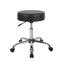 Nicer Furniture Backless Caressoft Medical Salon Stool - Black-Upholstered in durable beige polyethylene for easy cleaning and long-lasting use  