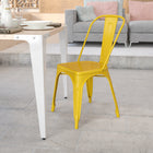 Flash Furniture Yellow Metal Indoor-Outdoor Stackable Chair-Galvanized Steel Construction