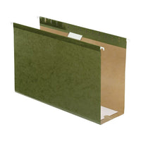 Pendaflex Extra Capacity Reinforced Standard Green Hanging Folders - 4" Expansion - Legal Size - 25 Pack-Extra capacity hanging folders stand up to your largest, bulkiest files