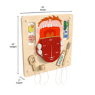Flash Furniture Bright Beginnings Commercial Grade STEAM Wall Activity Board w/ Natural Finish,Multicolor Accents,Dental Hygiene-Installs Onto STEAM Wall Systems with No Tools Required