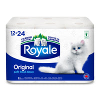 Royale Original Toilet Paper - 12 Rolls-Pack includes 12 rolls of soft & strong bathroom tissues with 242 Tissues per roll, 2904 Toilet tissue sheets in total