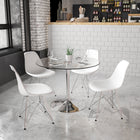 Table en verre ronde de 39,25 po avec base en chrome d’une hauteur de 29 po (CH-8-GG)-Base chromée