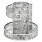 Staples Oval Mesh Organizer - Silver-Durable mesh construction, allowing you to see the contents for quick and easy retrieval