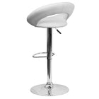 Nicer Furniture Mooncut Swivel Height Adjustable Bar Stool - White - 2 Pack-Built-in footring