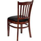 Flash Furniture Darby Slat Back Mahogany Wood Restaurant Chair - Black Vinyl Seat - 2 Pack-2.5" Thick Foam Padded Seat