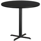 Flash Furniture 42" Round Black Laminate Table Top with 33" x 33" Bar Height Table Base-Bar Height Hospitality Table