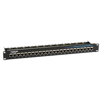 Black Box JPM804A-R2 CAT5e Feed-Through Patch Panel - 1U, Shielded, 24-Port-Patch Panel