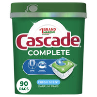 Cascade ActionPacs Complete Dishwasher Detergent - Fresh Scent - 90 Pack-Tablets
