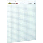 Post-it Self Stick Easel Pad, White with Grid Lines, 25" x 30"-Sturdy backcard has handle for convenient portability