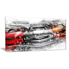 Designart- American Street Race- Canvas Art, (PT2615-24X48)-Print