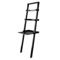 Winsome Bellamy Leaning Desk with 2 Shelves, Black (29323)-Ideal for smaller rooms and tight spaces